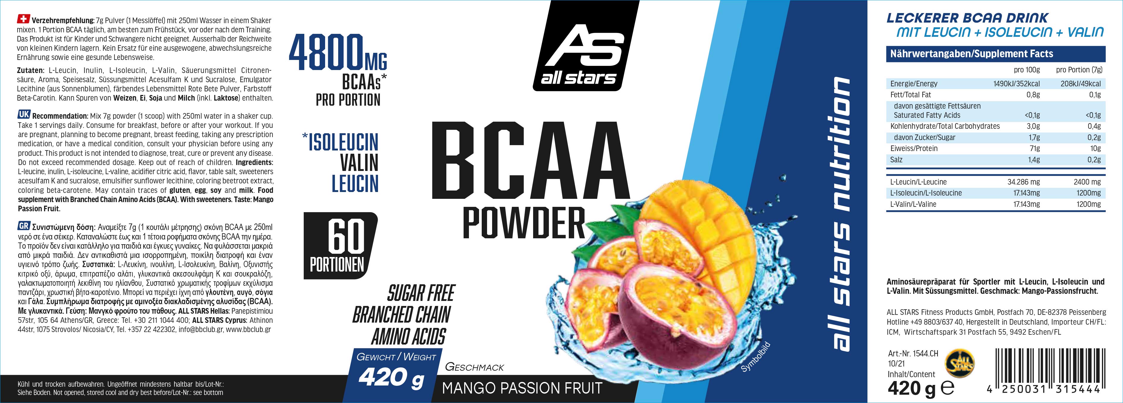 All Stars BCAA Powder 420g 