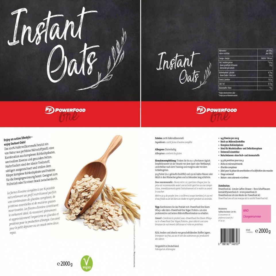 POWERFOOD ONE INSTANT OATS (2000G BEUTEL)