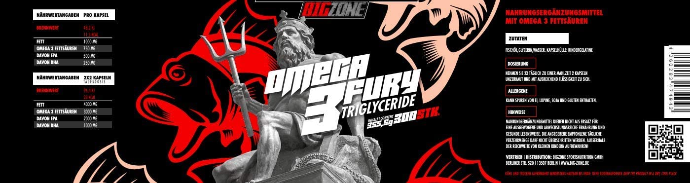 Big Zone Omega 3 Fury Triglyceride 300 Soft Gel Kapseln