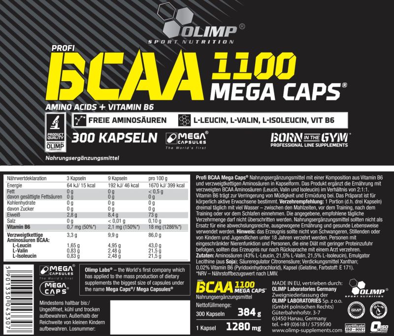 OLIMP BCAA MEGA CAPS® (300 CAPS, 387G)