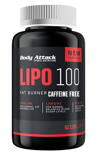 BODY ATTACK LIPO 100 CAFFEINE FREE 120 CAPS