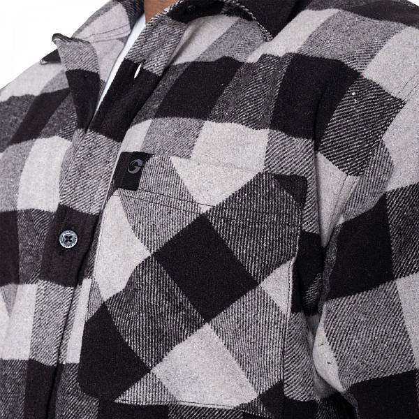 GASP Heavy Flannel Shirt - Grey/Black