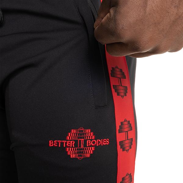 Better Bodies Bronx Track Pants - Black/Red