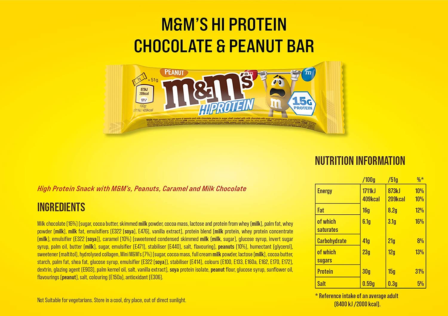 M&M Hi Protein Bar 51g
