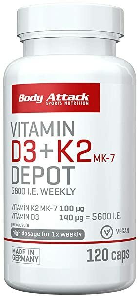 BODY ATTACK VITAMIN D3 + K2 DEPOT 120 CAPS