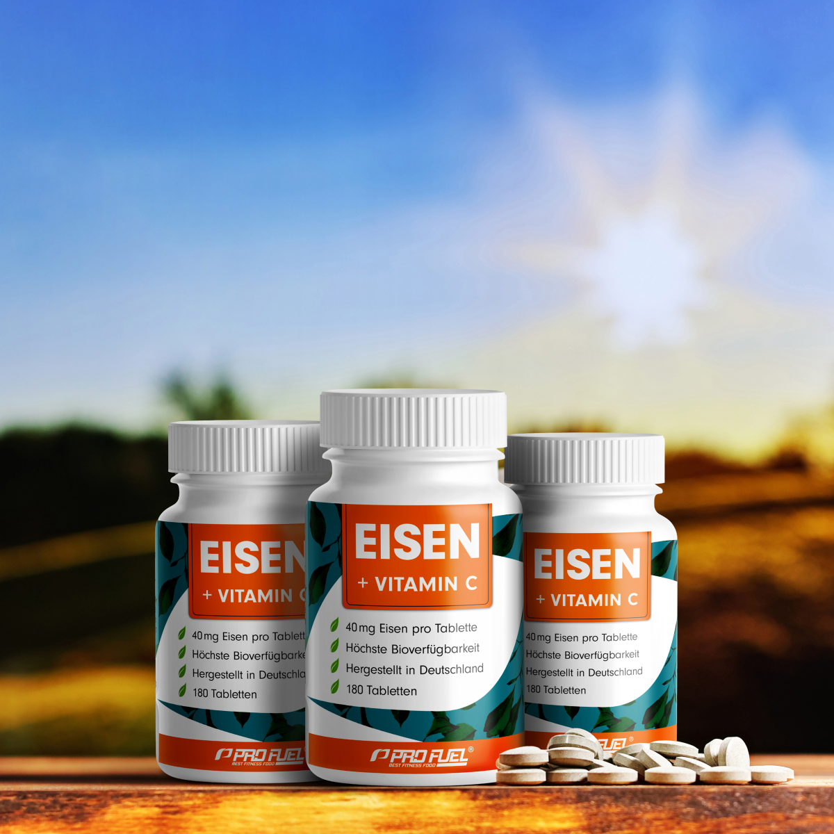 PRO FUEL EISEN + natürliches Vitamin C | 180 Tabletten